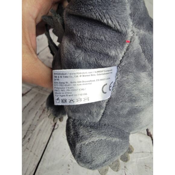 Kidrobot Godzilla Hugme Gray Plush Stuffed Animal 7in - Picture 8 of 8